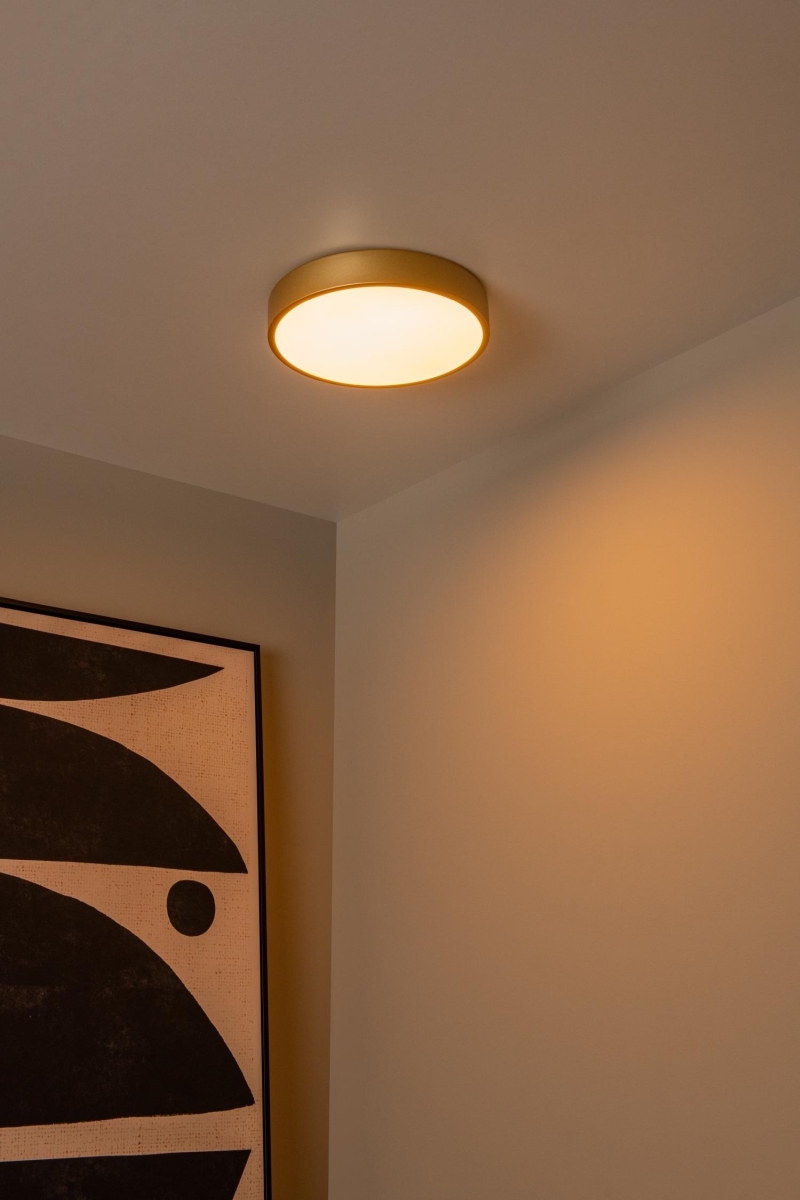 Lucide UNAR - Zapustené stropné svietidlo - Ø 30 cm - LED Rozm. - 1x18W 2700K - 3 StepDim - Matt Gold / Mosadz